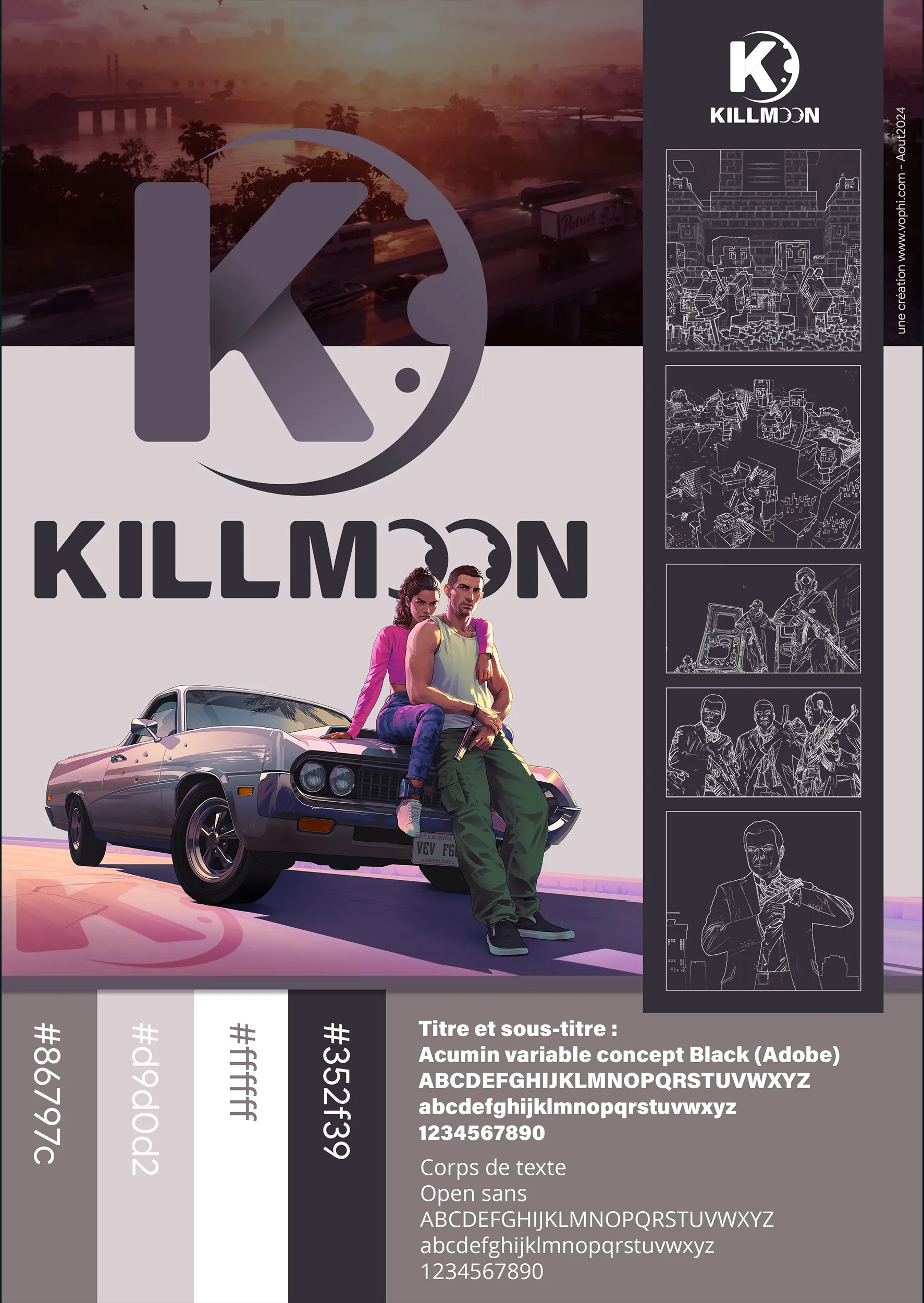 Une proposition de charte graphique pour le Youtuber Killmoon