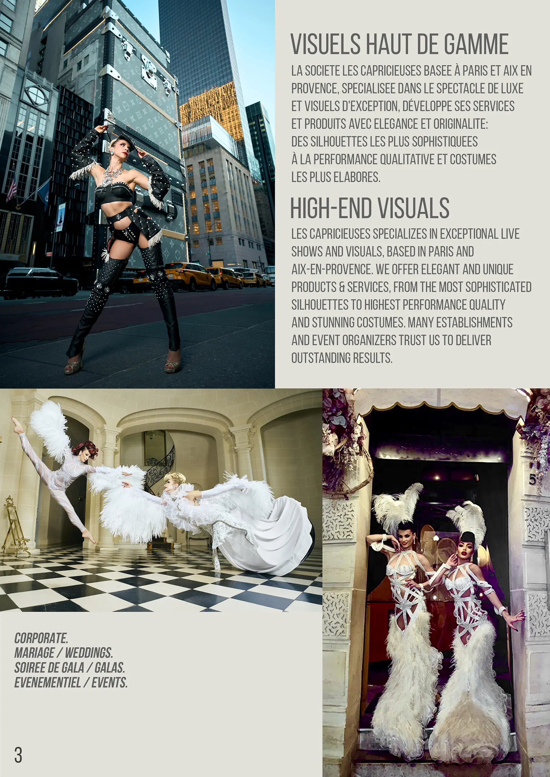 Une création pour le catalogue de l'entreprise les capricieuses : la page 3