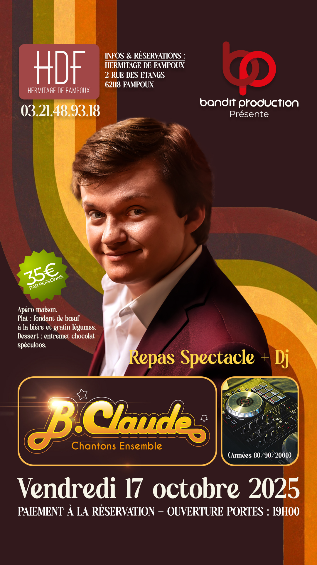 Story instagram pour un concert de B.Claude